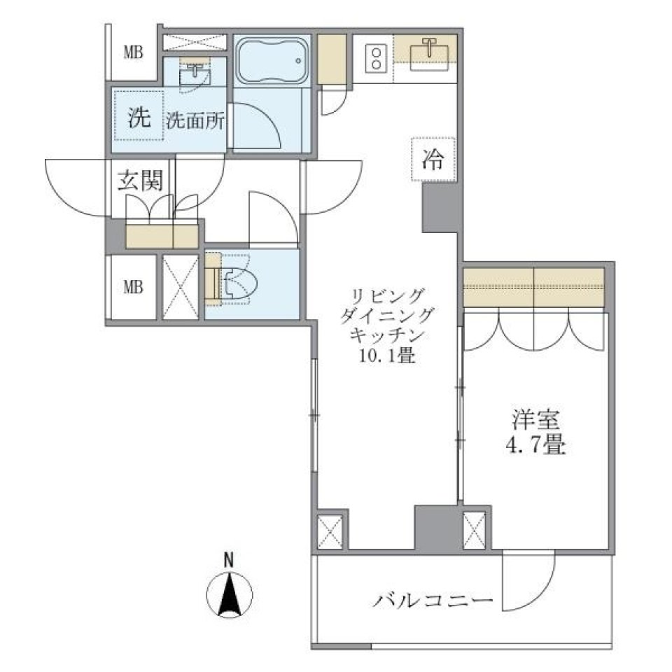 Ｂｒｉｌｌｉａ　ｉｓｔ　北沢　202号室の間取り図