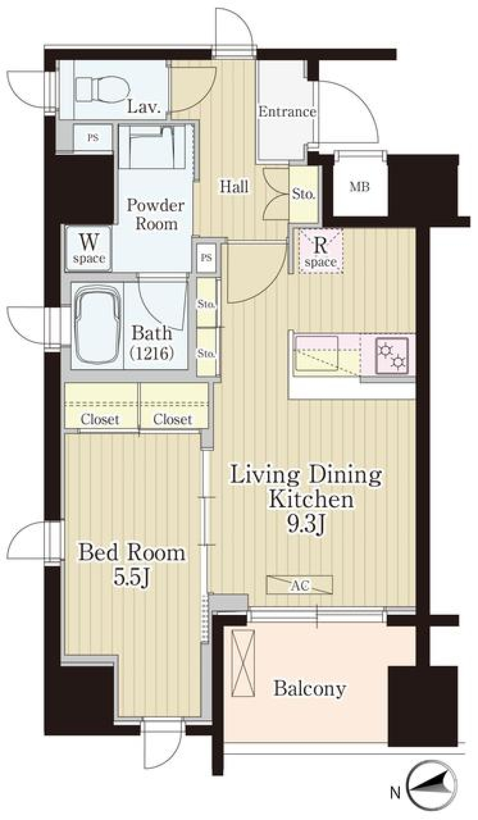 松葉　201号室の間取り図