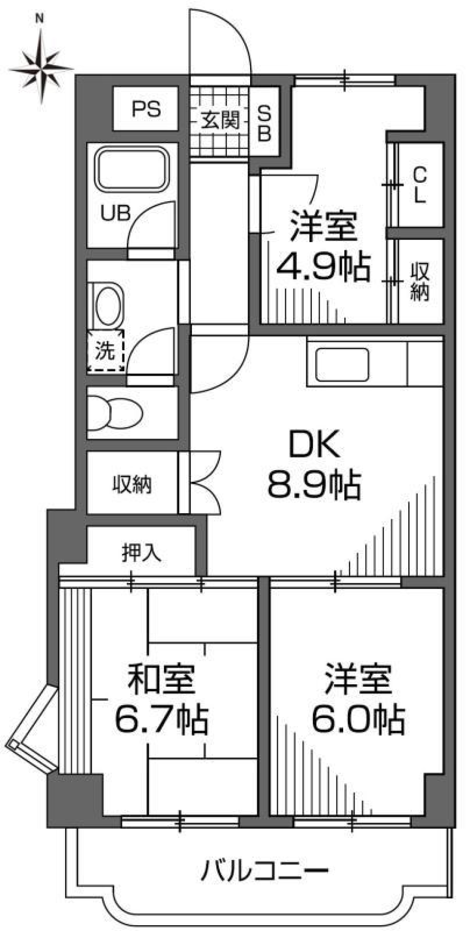 グランメール成城　304号室の間取り図