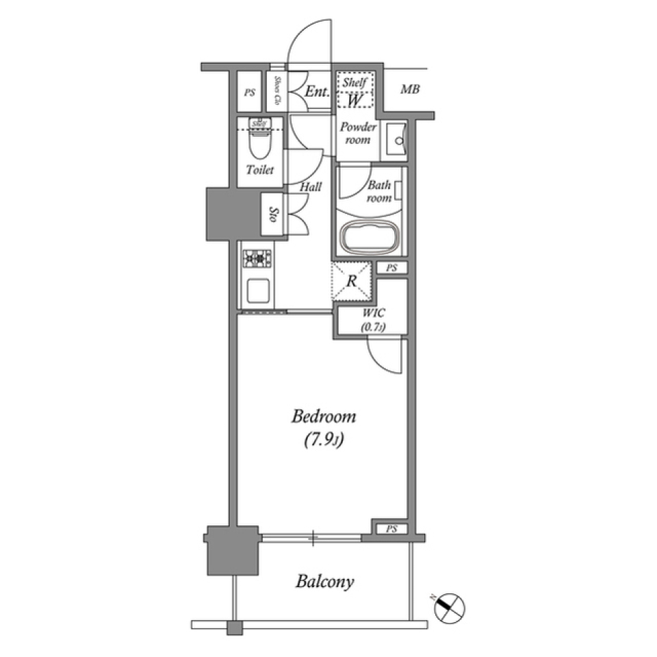 ザ・レジデンス赤坂檜町　211号室［ペット可］の間取り図