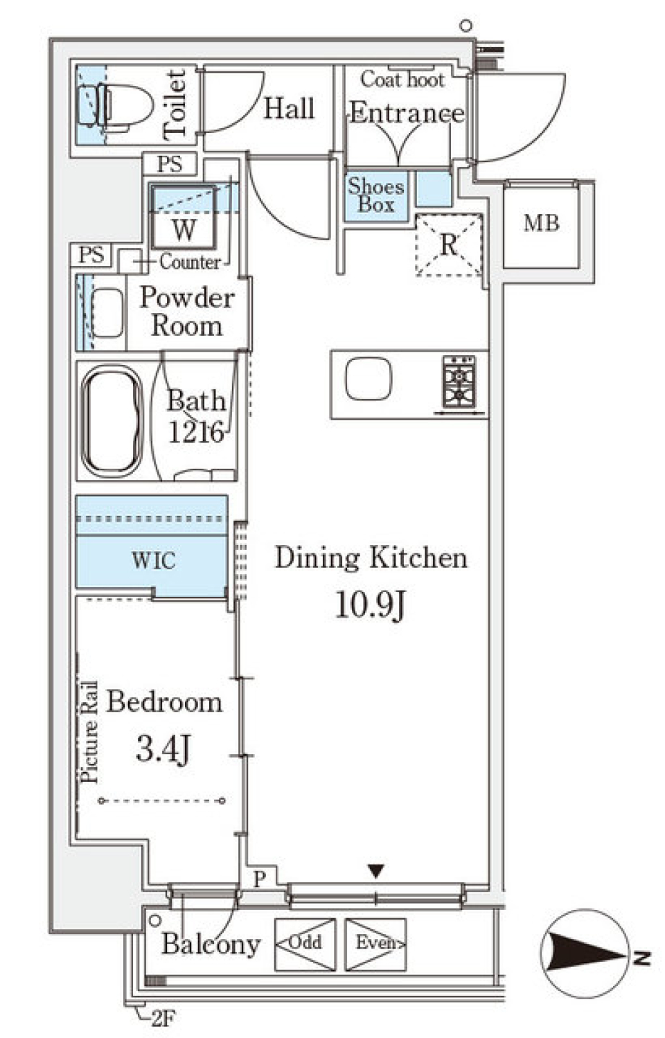 イプセ押上　304号室の間取り図