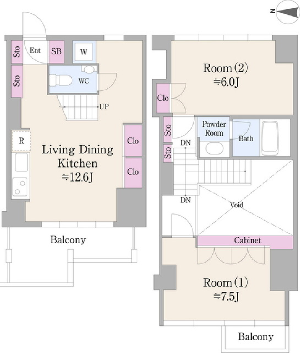 ＲＯＫＡ　ＴＥＲＲＡＺＺＡ　5506号室の間取り図