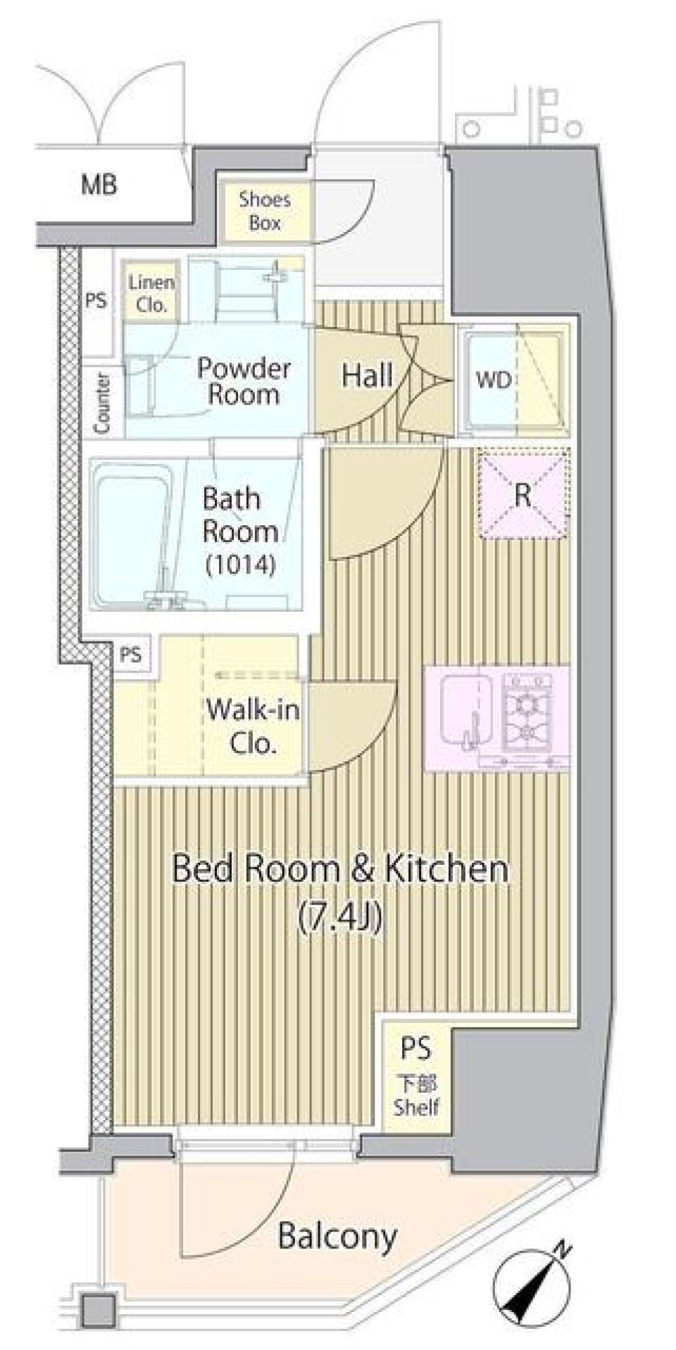 ＮＪＫ　ＭＡＲＱＵＩＳ　ＯＭＯＴＥＳＡＮＤＯ　405号室の間取り図