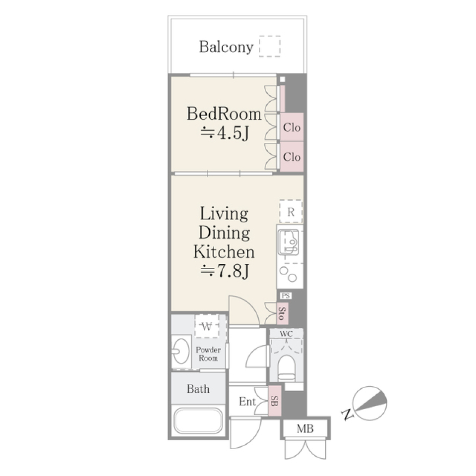 リバーパーク門前仲町　405号室の間取り図