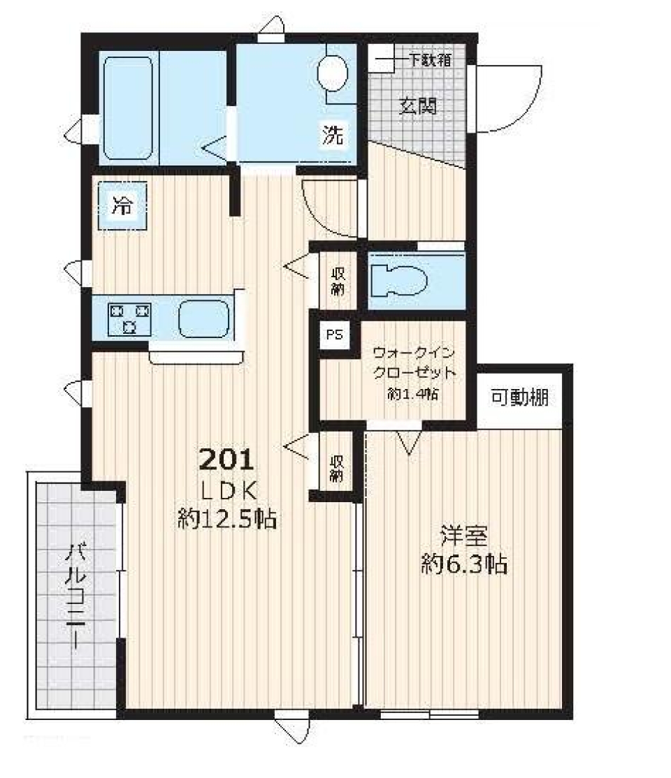 maison de FLEURⅢ　201号室の間取り図