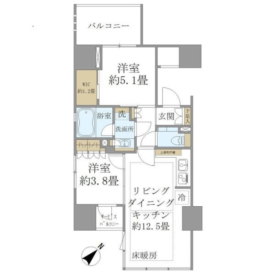 グランドメゾン浅草花川戸1301の間取り図