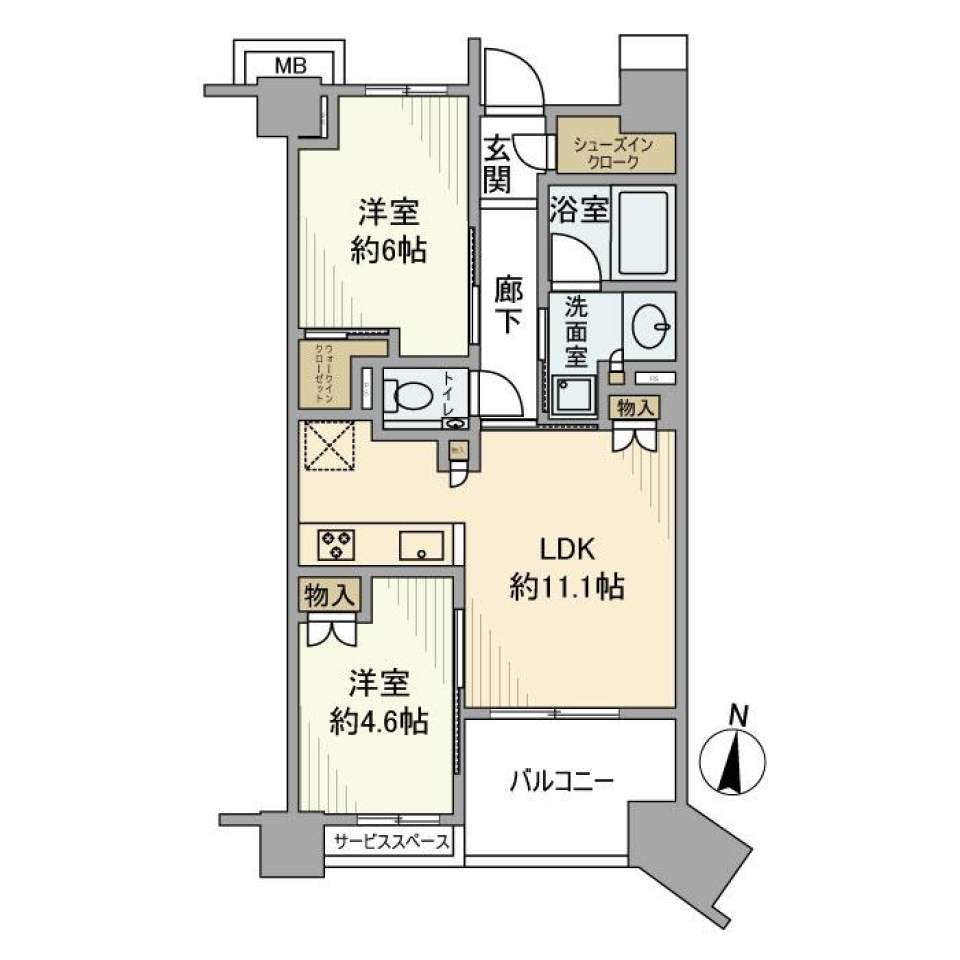 プラウドシティ小竹向原フロントコート　408号室［新築］の間取り図