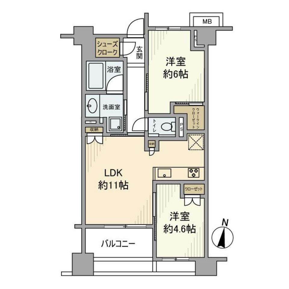 プラウドシティ小竹向原フロントコート　407号室［新築］の間取り図