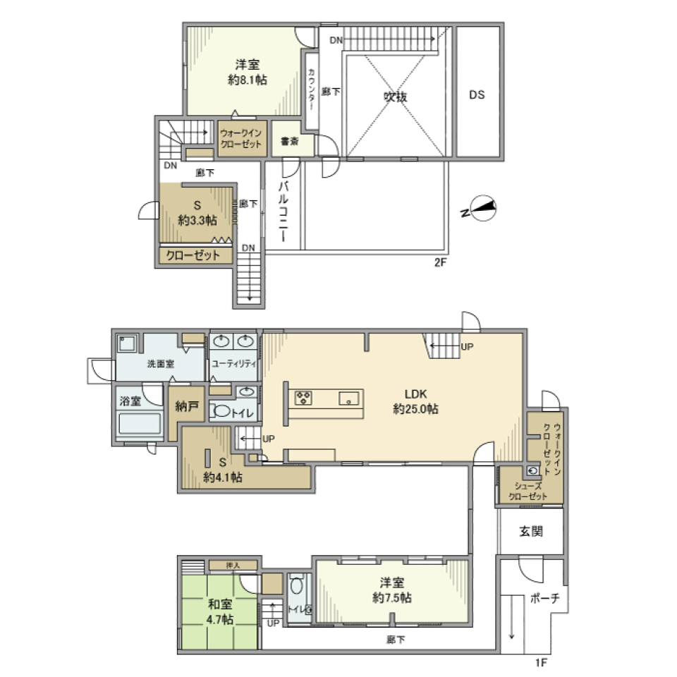 東元町戸建の間取り図