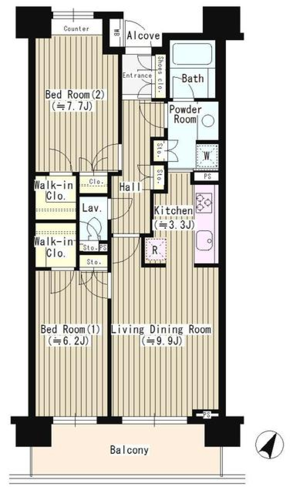クラッサ目黒　803号室の間取り図