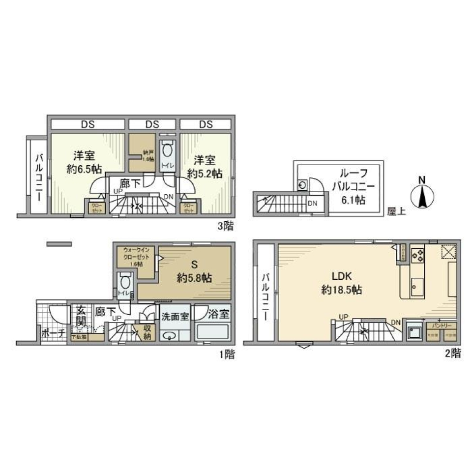 目黒本町戸建の間取り図