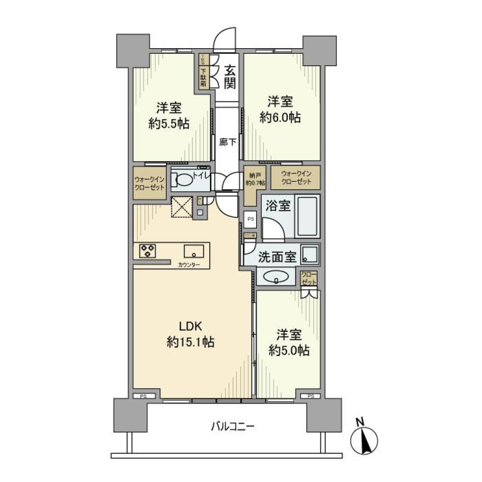 シティテラス杉並方南町サウス　214号室の間取り図