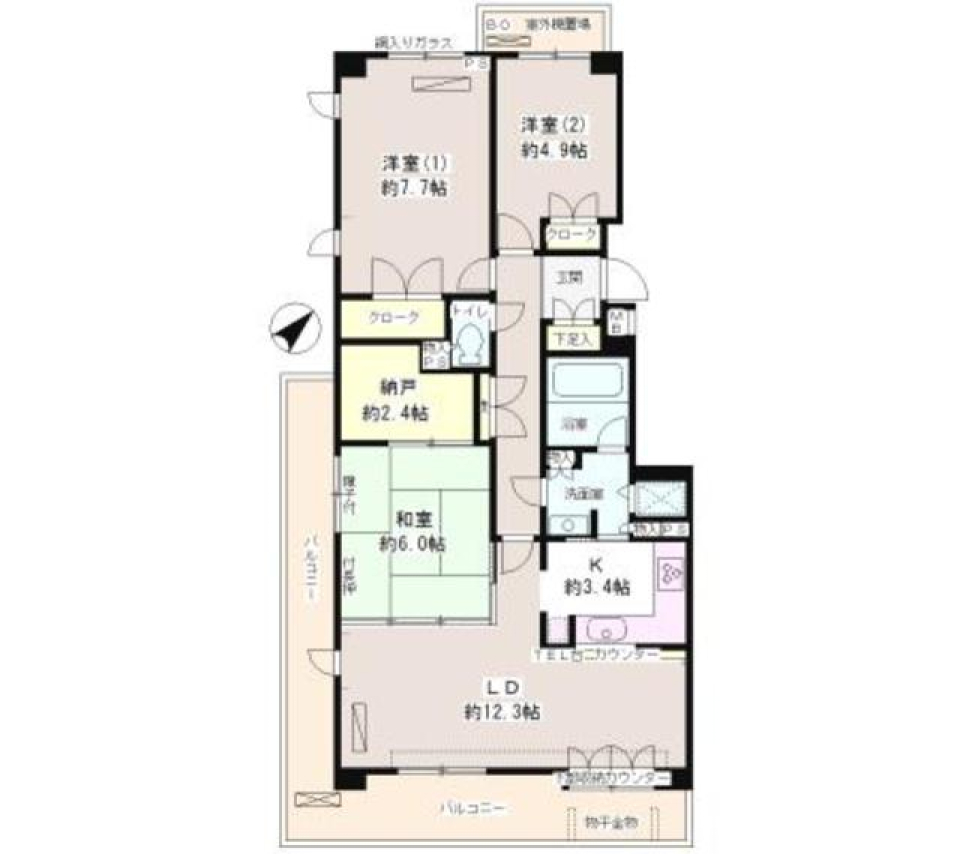 パーク・ハイム等々力三丁目壱番館　401号室の間取り図