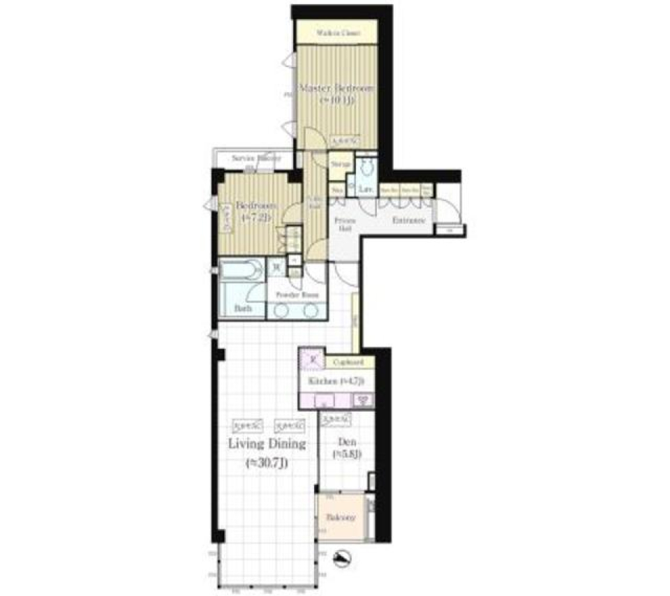 ＴＨＥ　ＩＭＰＲＥＳＴ　ＴＡＫＡＮＡＷＡ　404号室の間取り図