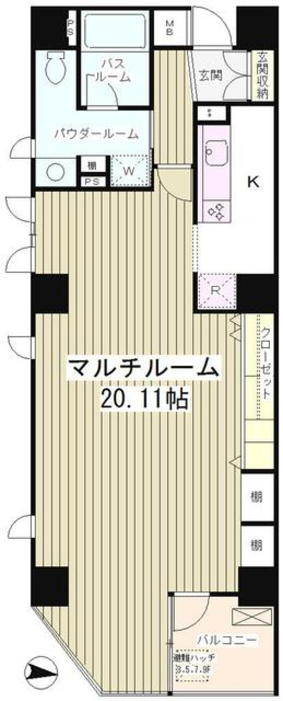クレイドル日本橋　702号室の間取り図