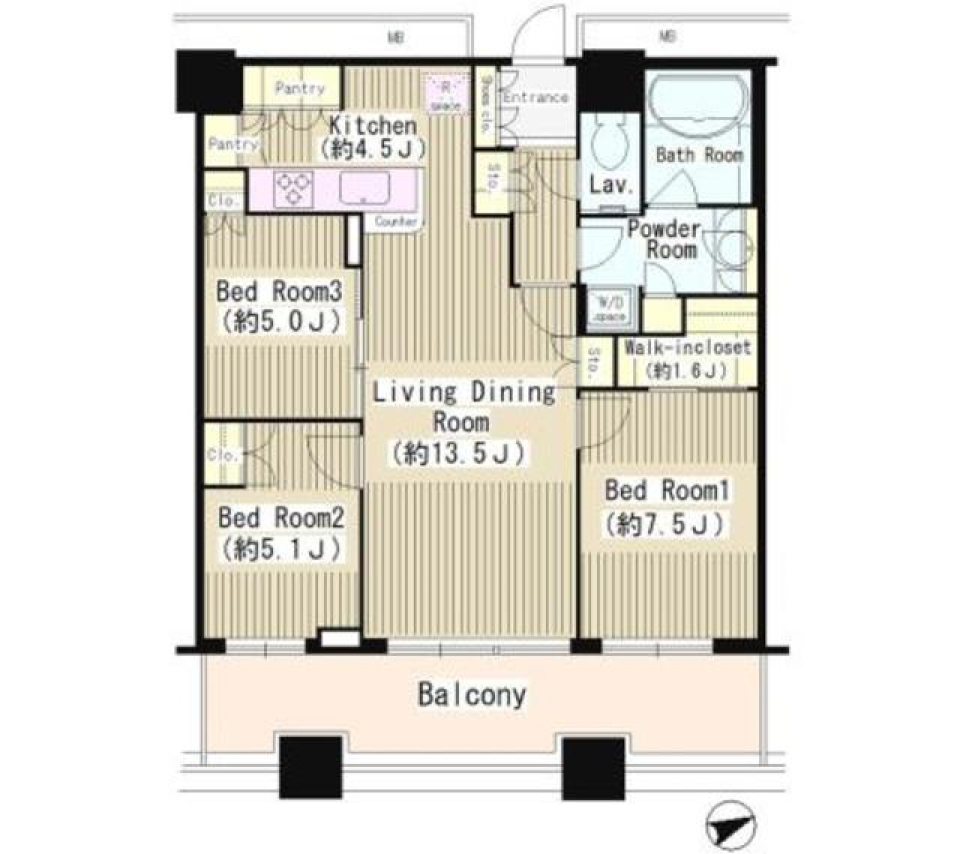芝浦アイランド　ケープタワー　4215号室の間取り図