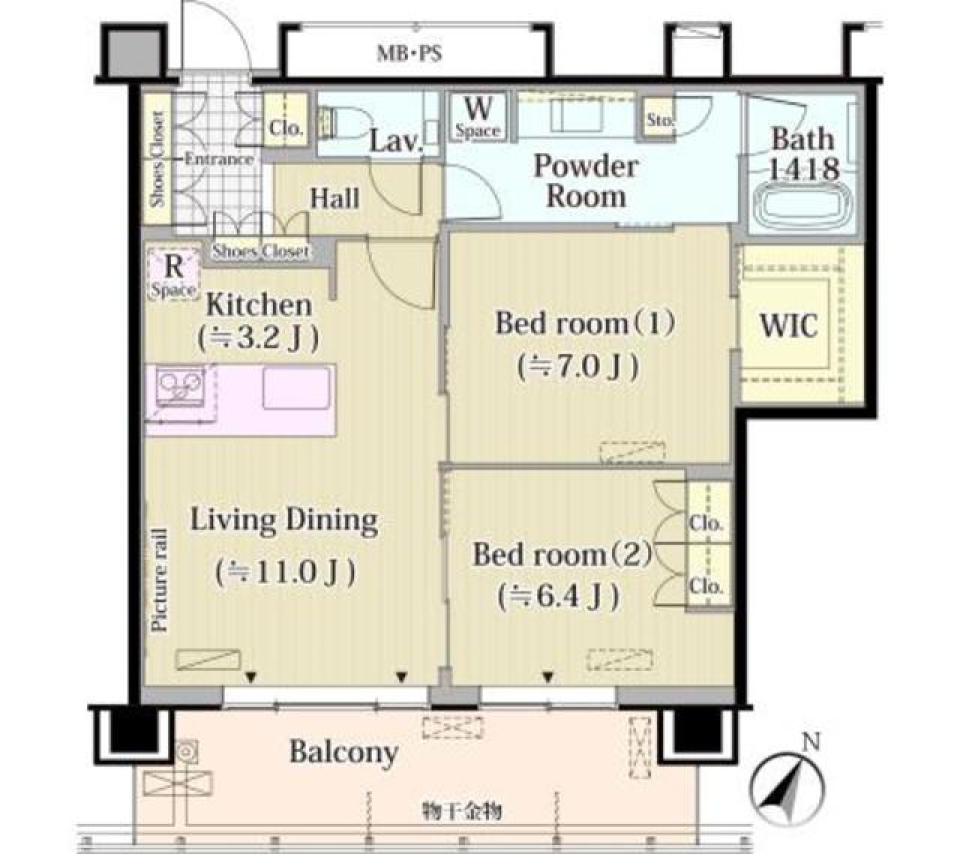メルクマール京王笹塚レジデンス　2007号室の間取り図