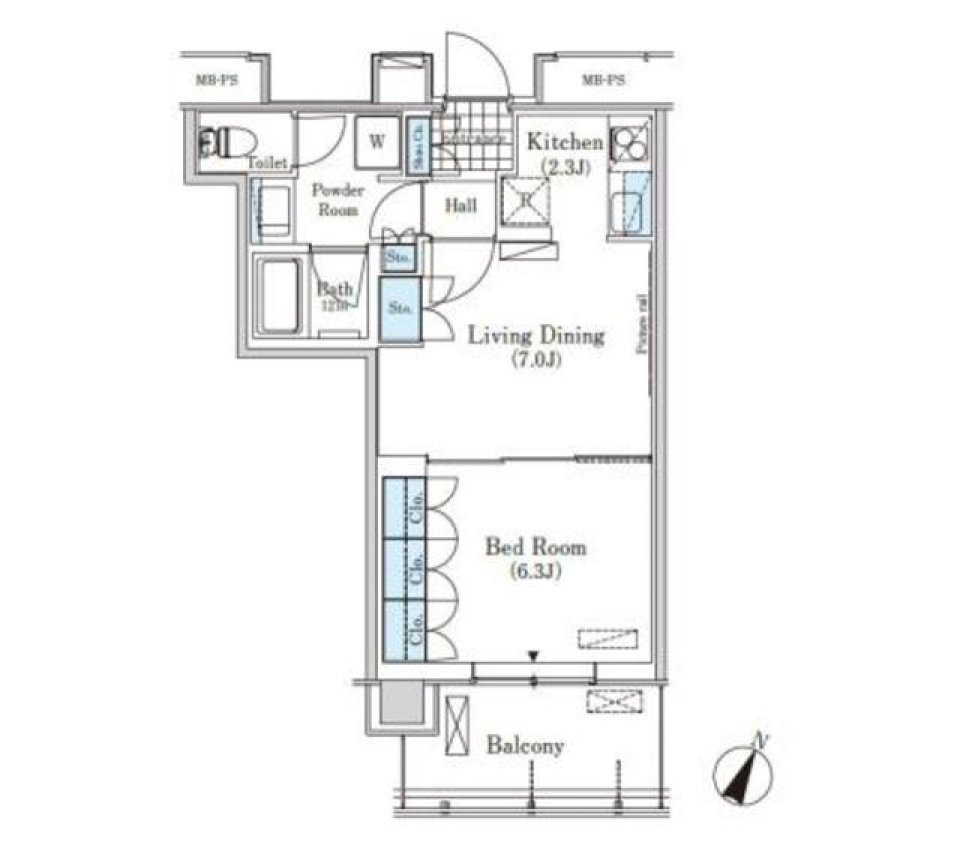 メルクマール京王笹塚レジデンス　1705号室の間取り図