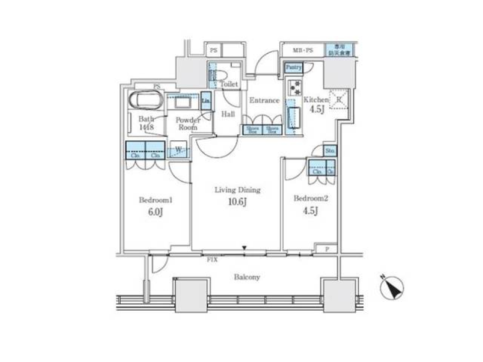パークコート山下公園　906号室の間取り図
