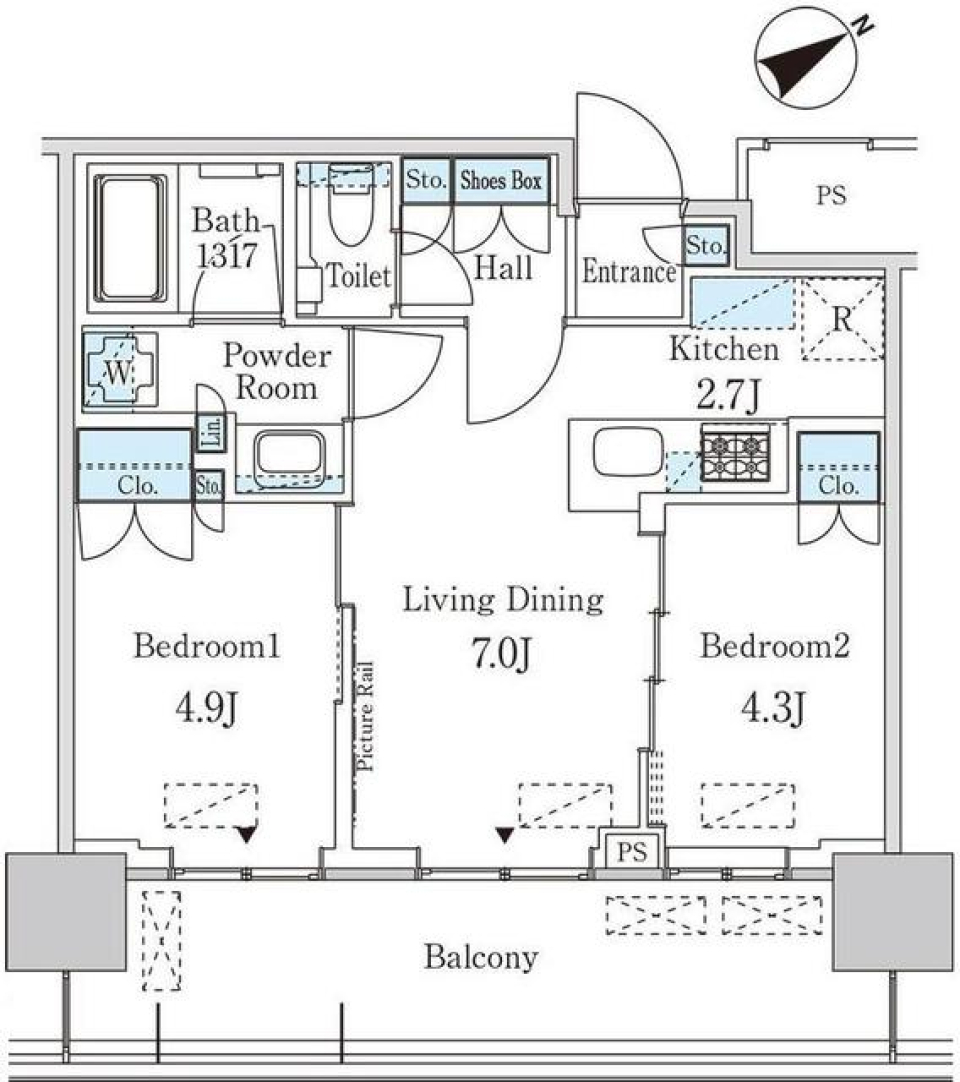 ＪＰ　ｎｏｉｅ　　蔵前　1904号室の間取り図