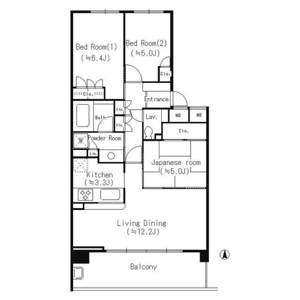 パークアクシス大船　501号室の間取り図
