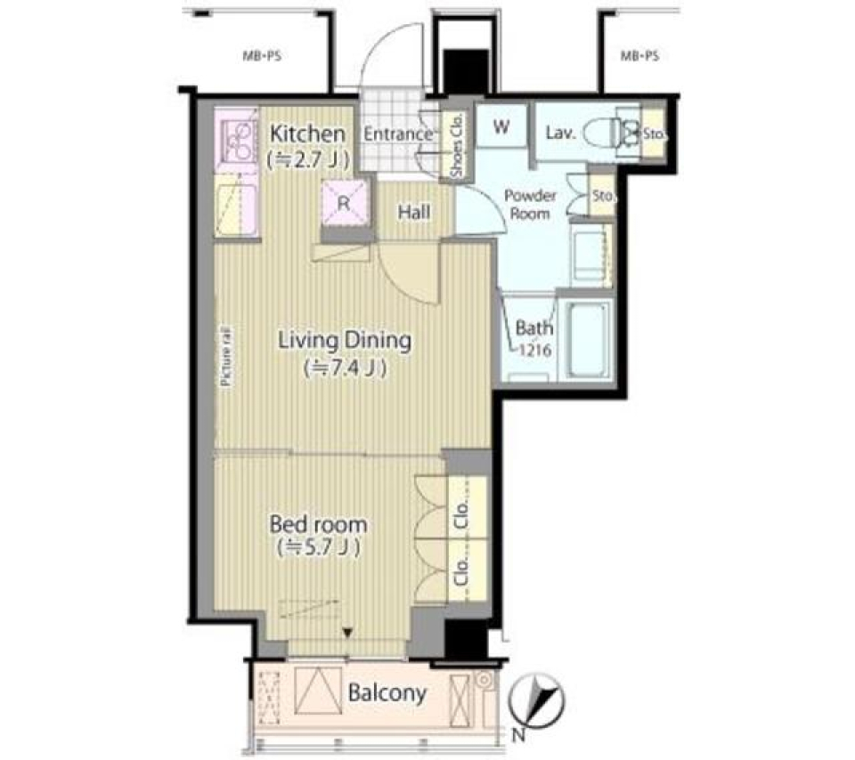 メルクマール京王笹塚レジデンス　1916号室の間取り図