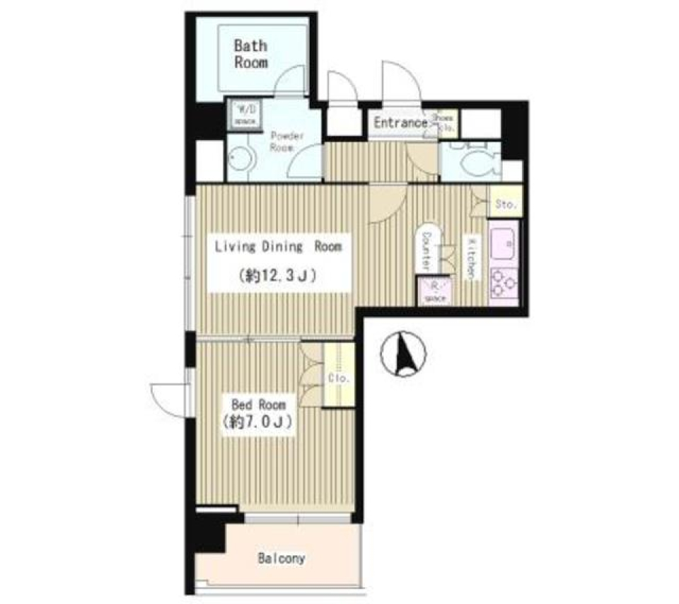 パインコート恵比寿　403号室の間取り図