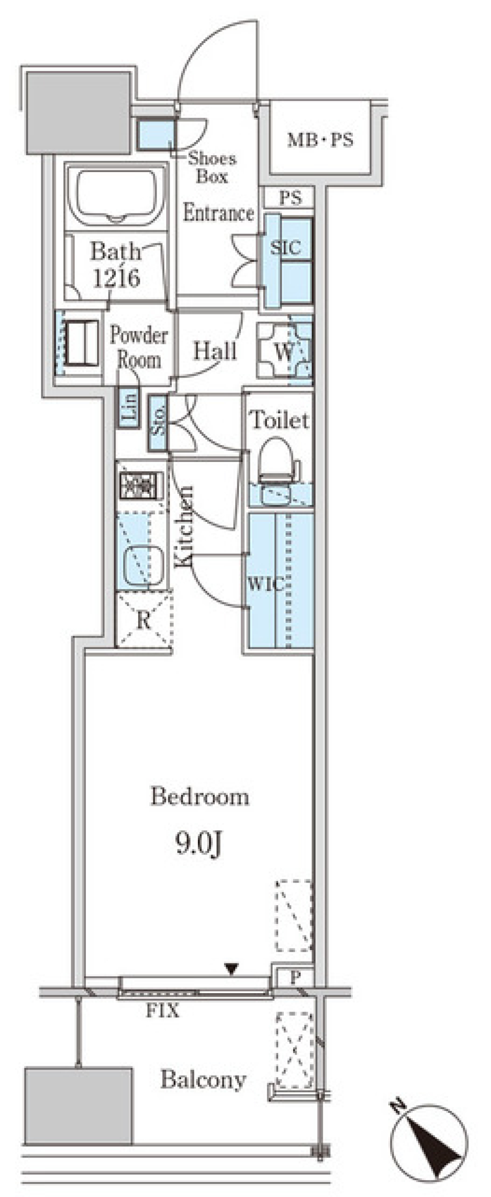 レガシス中目黒　902号室［ペット可］の間取り図