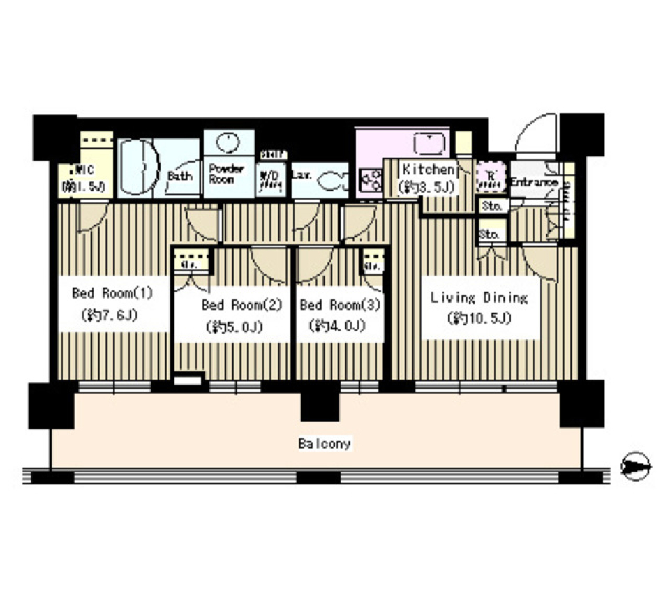 アーバンドックパークシティ豊洲　タワーＢ　1713号室の間取り図