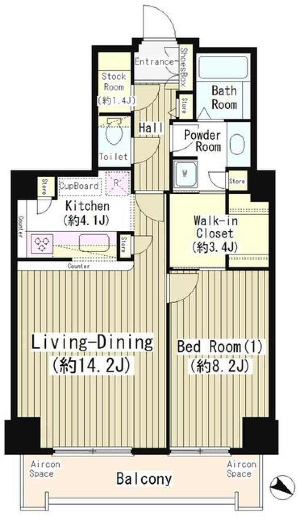 トルナーレ日本橋浜町　2802号室の間取り図