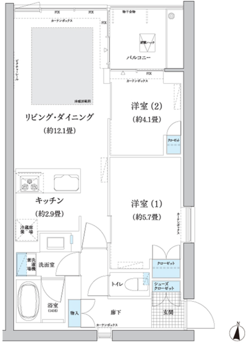 ガーデニエール砧　ＷＥＳＴ　215号室の間取り図
