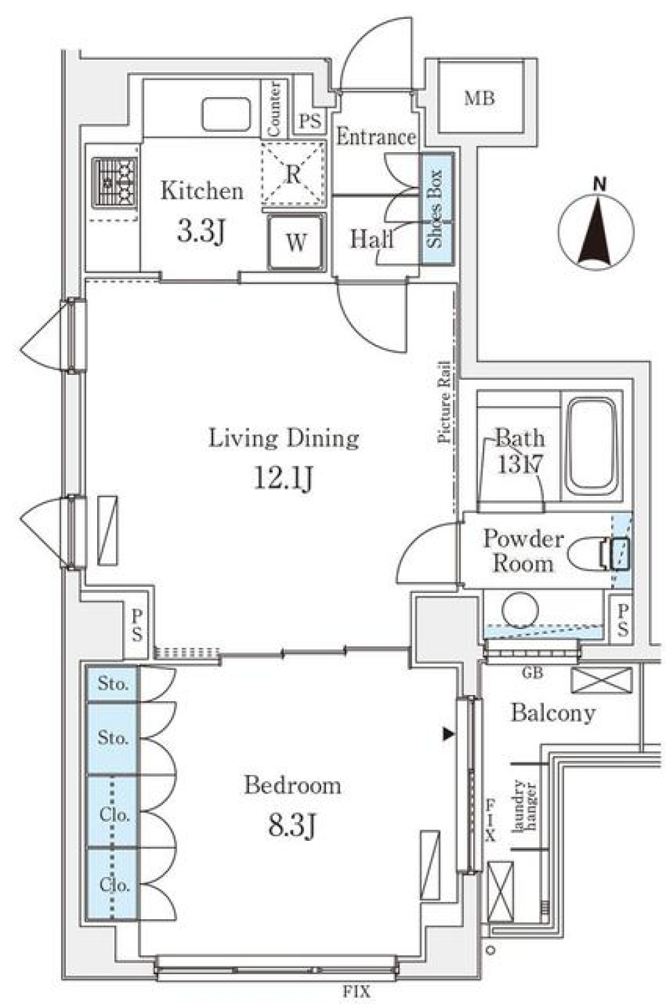 アパートメンツ元麻布　202号室の間取り図