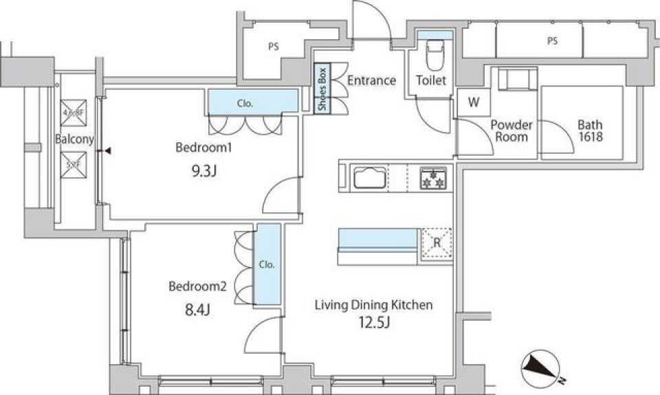 ＴＫＢ高尾稲荷　402号室の間取り図