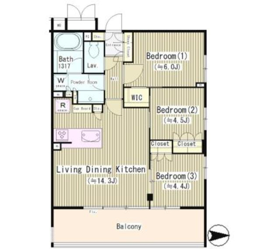 コディア八幡山　611号室の間取り図