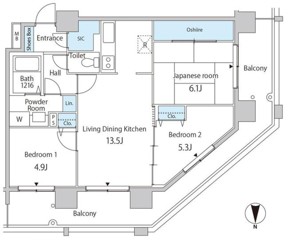 セルリアンホームズ勝どき　1509号室の間取り図