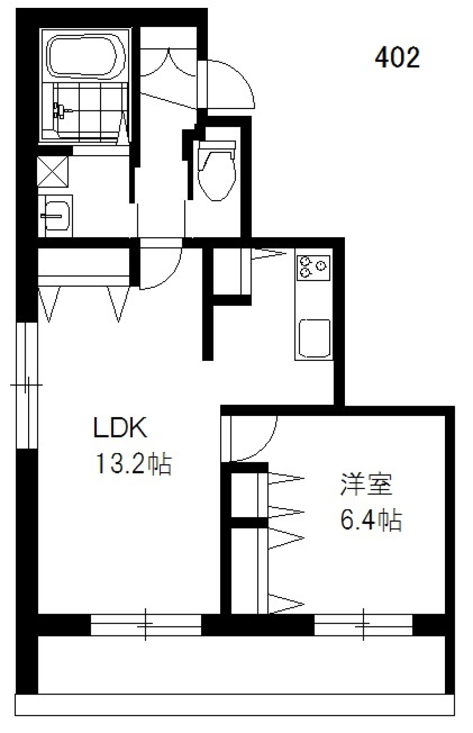 オーク恵比寿　402号室の間取り図