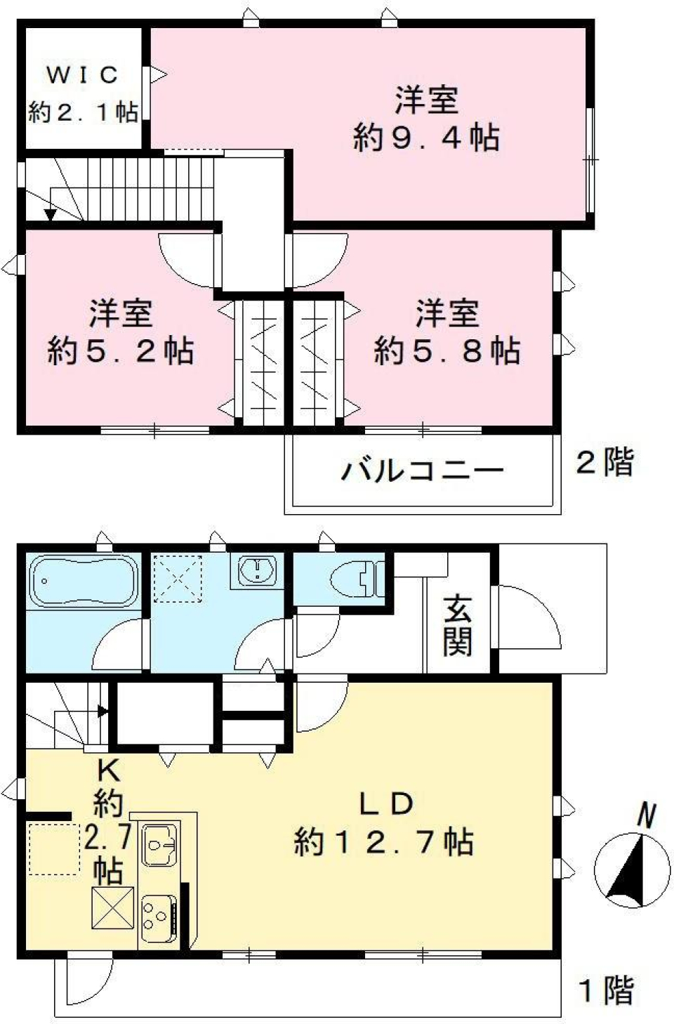 サンガーデン富士　C号室［ペット可］の間取り図