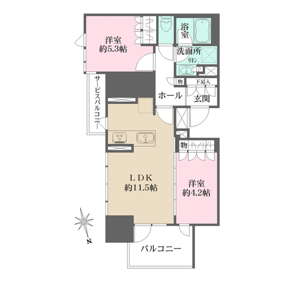 サンウッド東中野　1006号室の間取り図