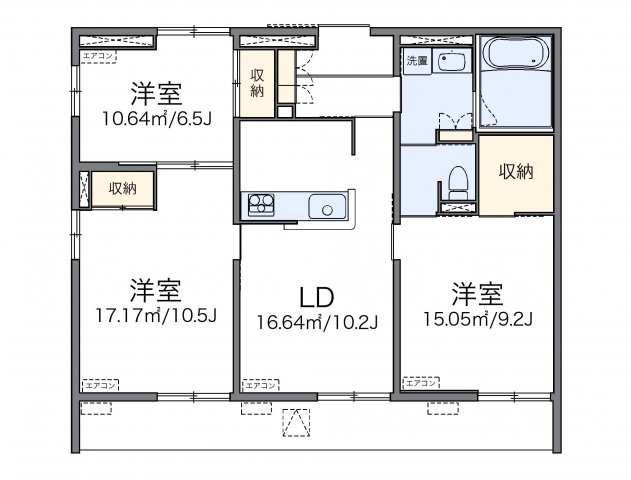 代表的な間取のため実際の間取とは異なる場合があります