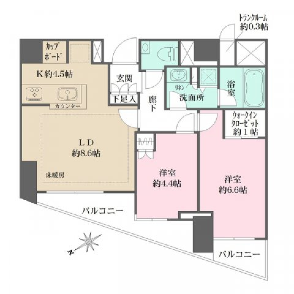 渋谷アインス　810号室の間取り図