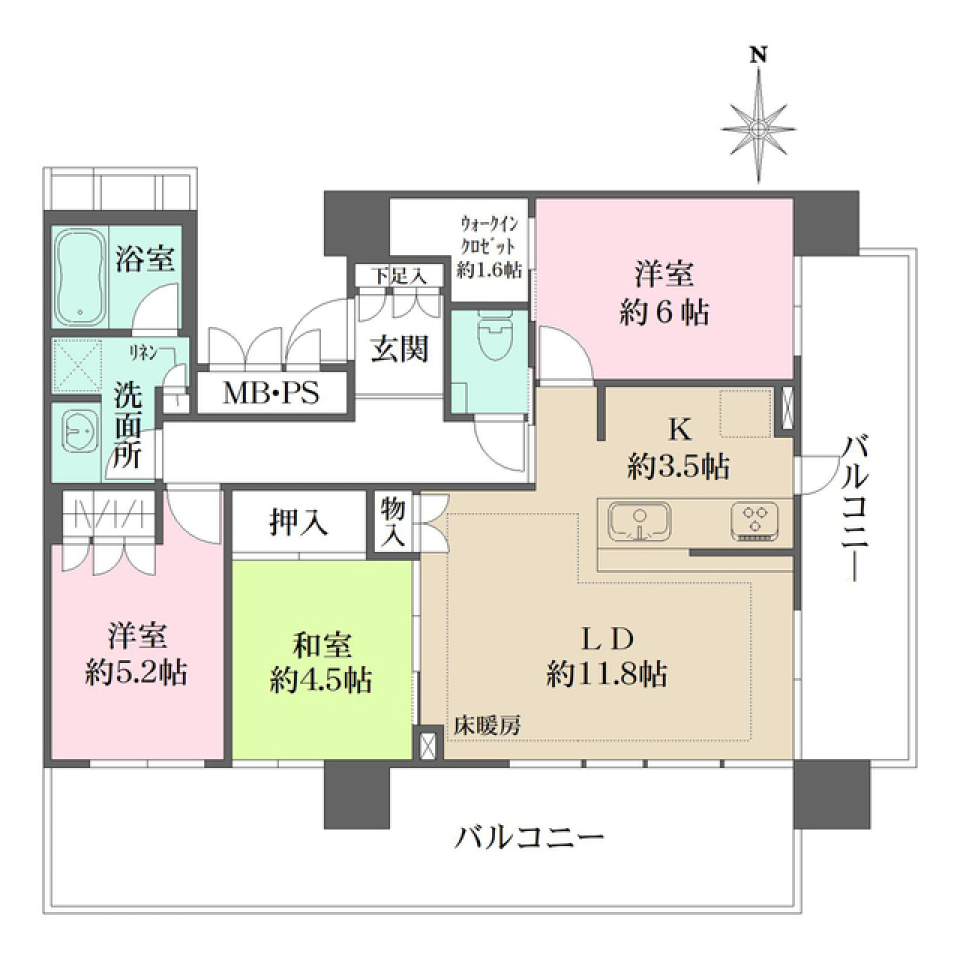 ザ・パークハウス中野タワー　2105号室の間取り図