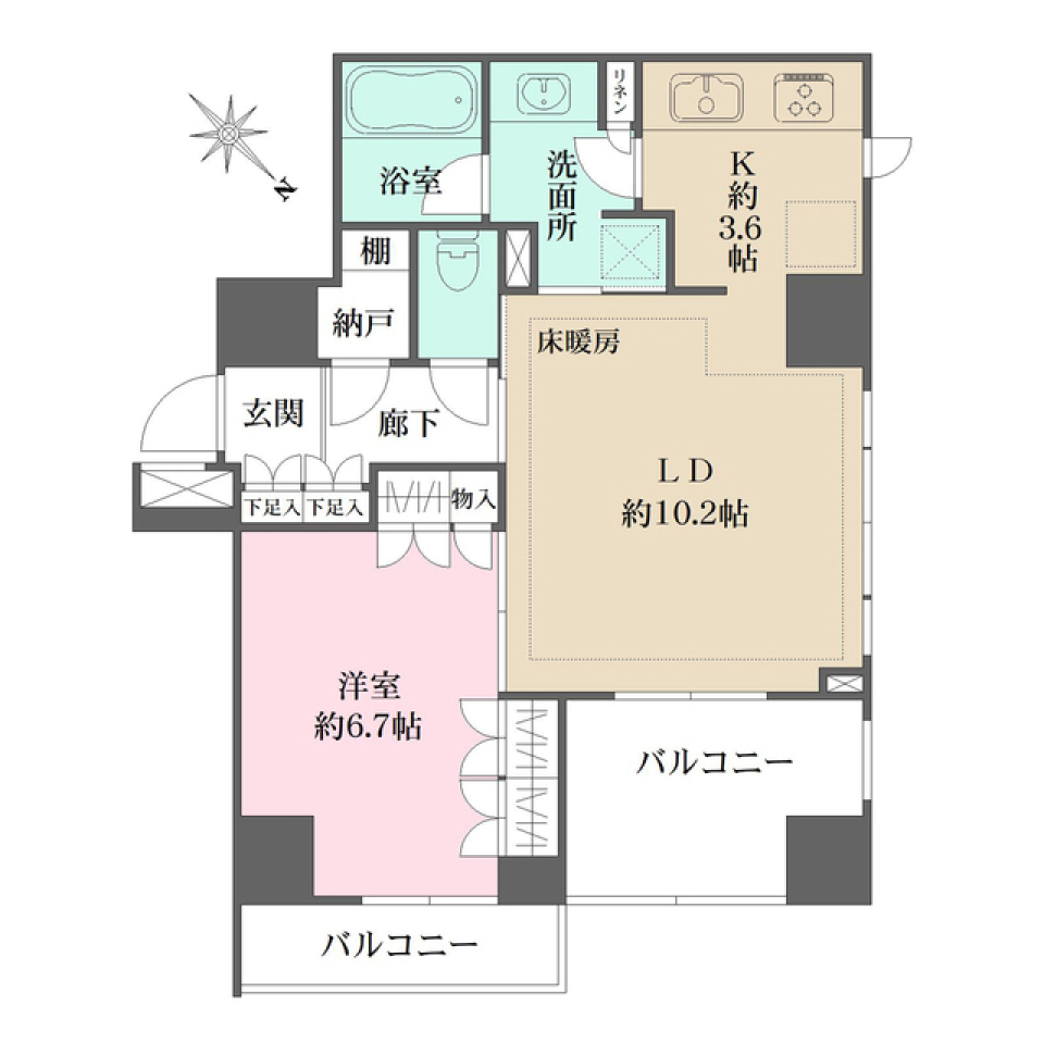 藤和シティホームズ日本橋イースト　507号室の間取り図