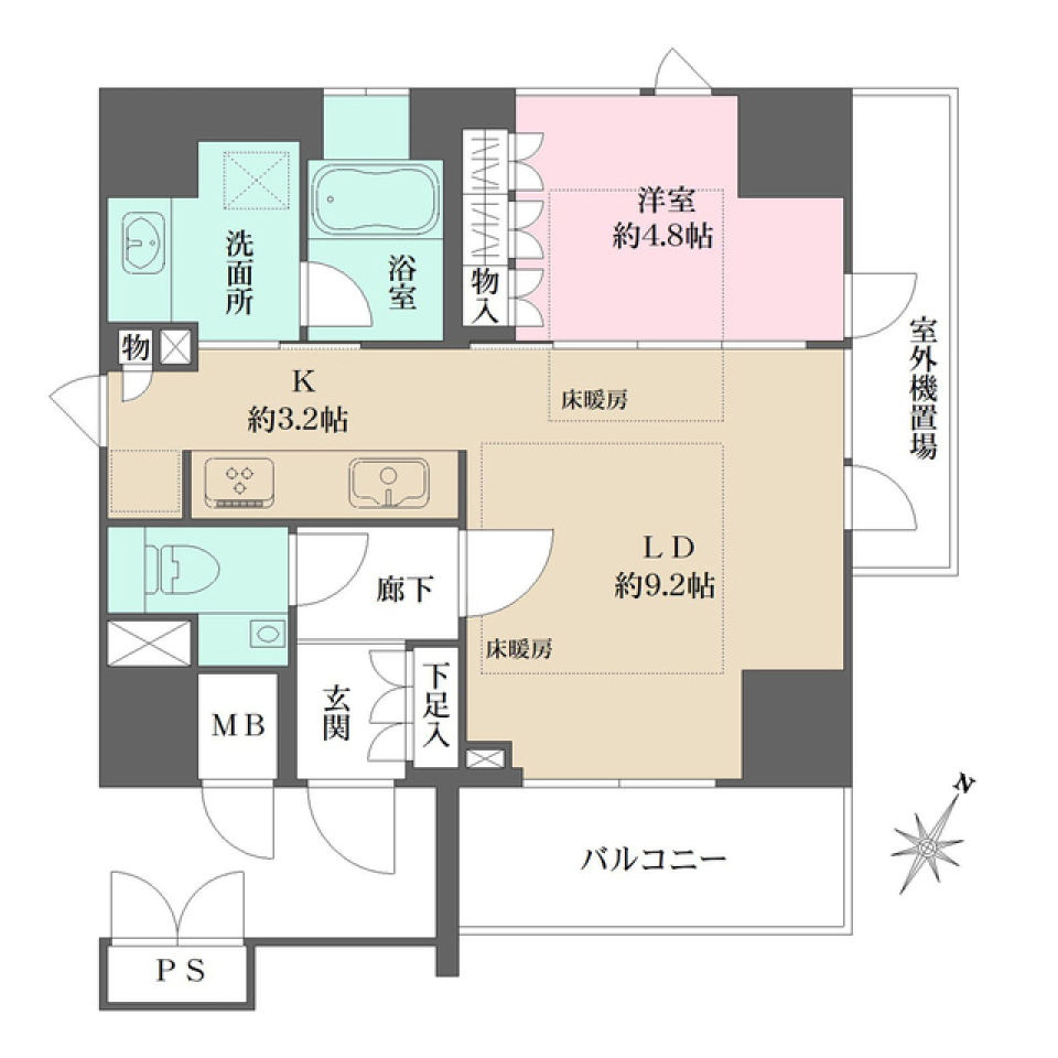 パークハウス二番町　302号室の間取り図