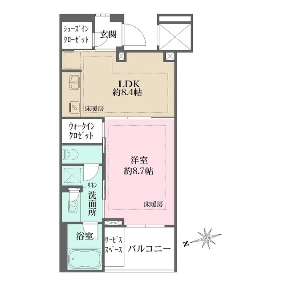ザ・パークハウス広尾羽澤佳苑邸　2Fの間取り図