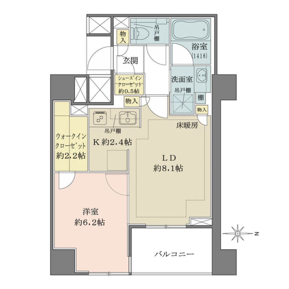 ザ・パークハウス三鷹レジデンス　805号室の間取り図