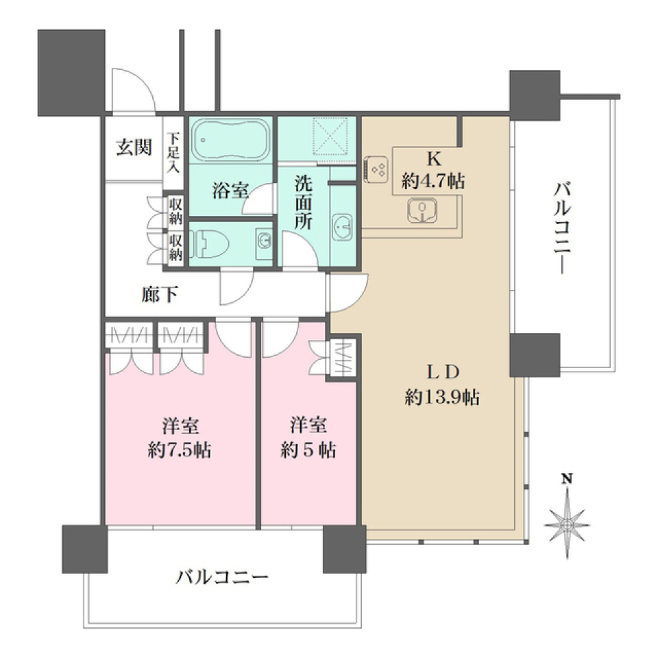 Ｍ．Ｍ．ＴＯＷＥＲＳ　ｔｈｅ　Ｓｏｕｔｈ　608号室の間取り図