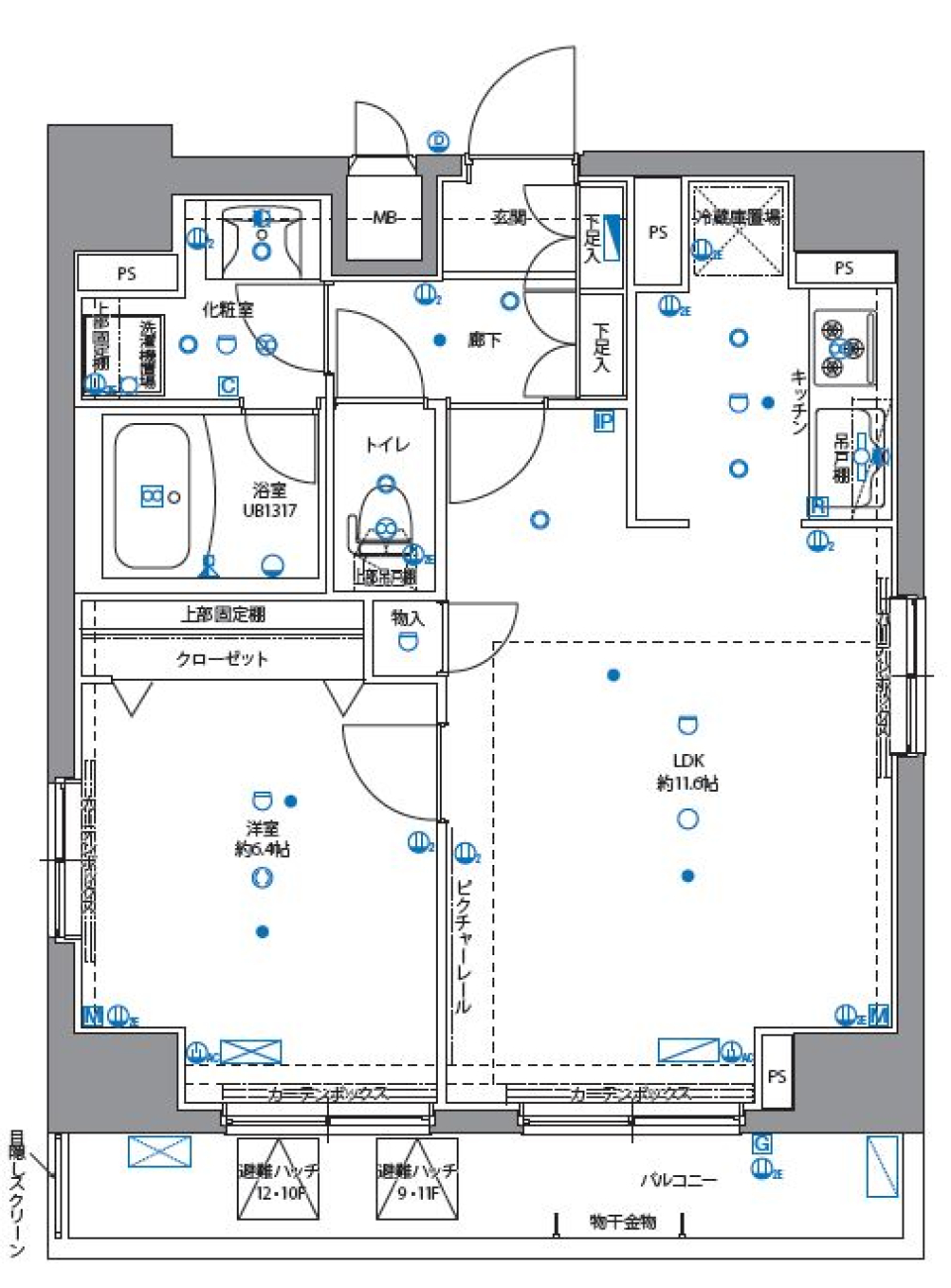 パティーナ月島　1002号室［ペット可］の間取り図