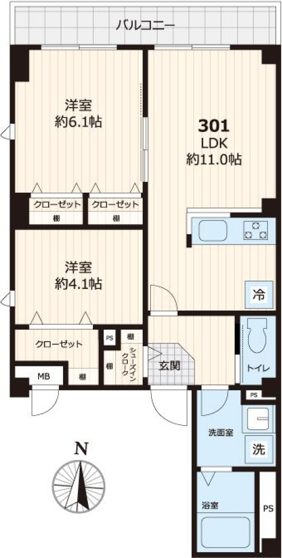 仮称ショコラK　301号室の間取り図