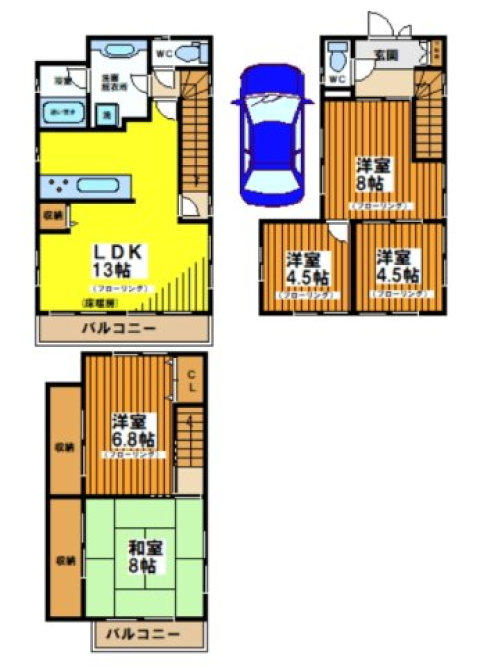 南台4丁目戸建ての間取り図
