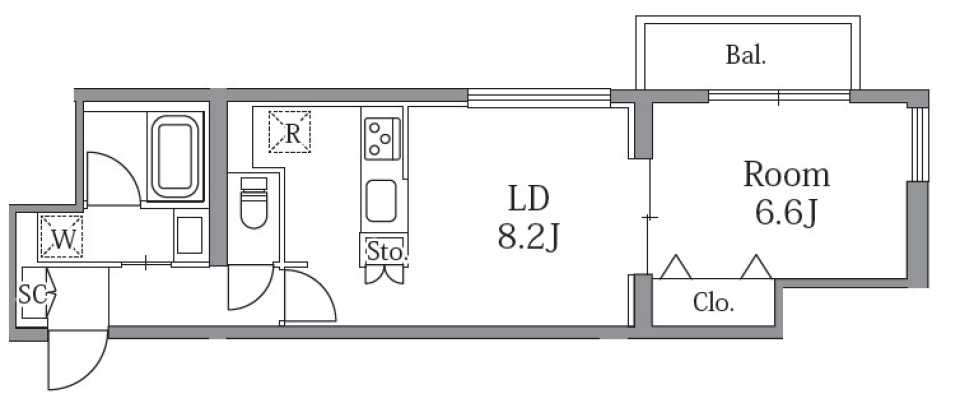 プラティーク大森山王　303号室の間取り図